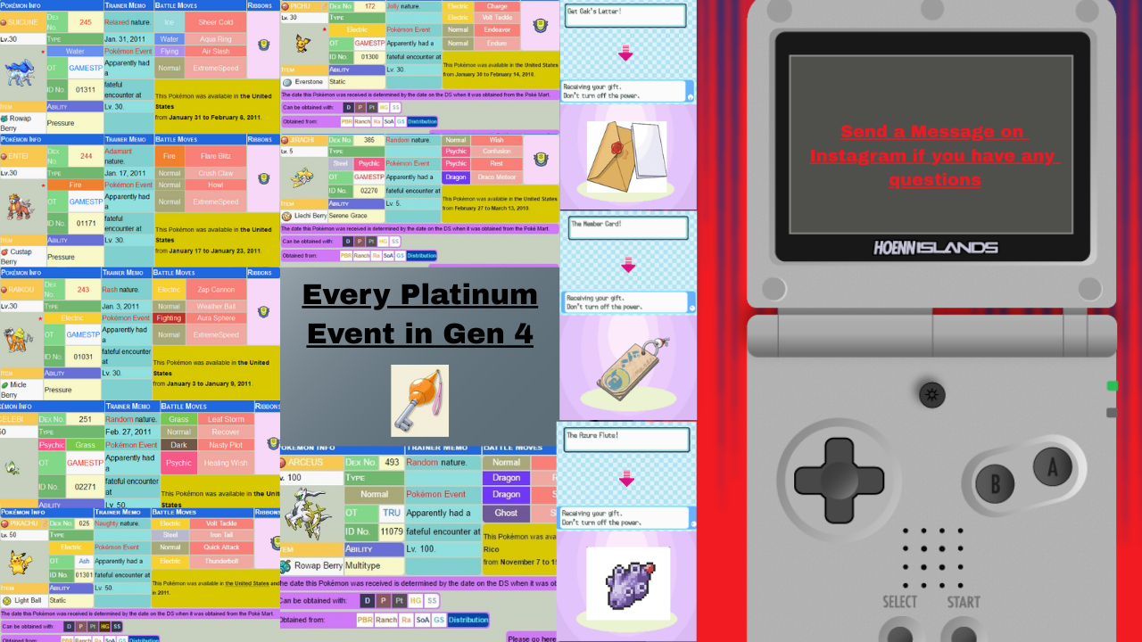 Pokémon Platinum Event Package! (ALL EVENTS FOR PLATINUM!)