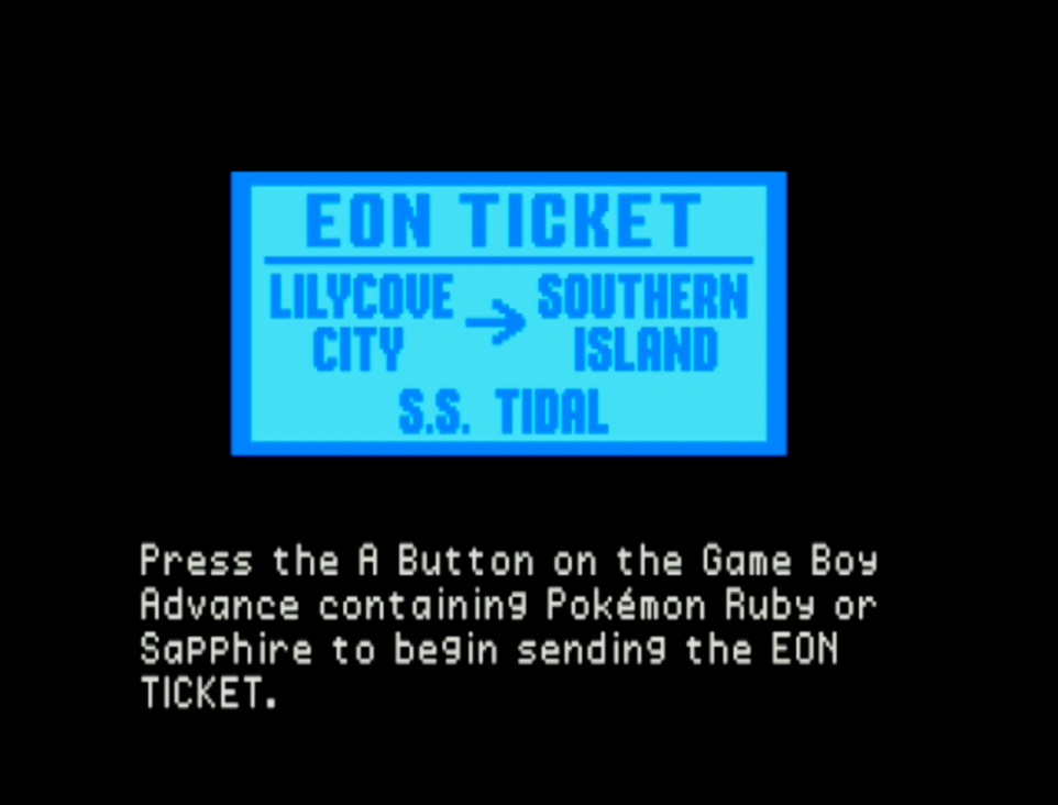 Eon Ticket for Pokémon Ruby and Sapphire Distribution!