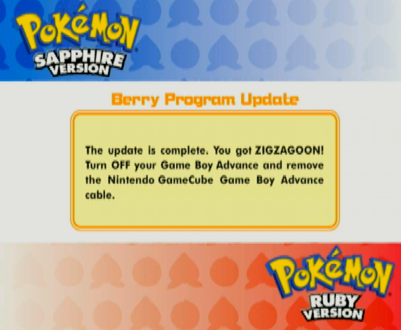 Pokémon Ruby and Sapphire Shiny Zigzagoon + Berry Program Update Distribution!