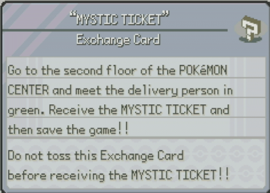 Mystic Ticket Distribution For Pokémon Emerald!